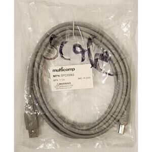 Multicomp SPC20063 - USB 2.0, 10' Gray, Type A to Type B Printer
